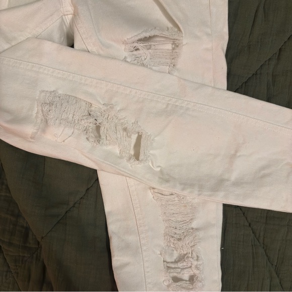 White High Rise Ripped Skinny Jeans - Picture 2 of 4